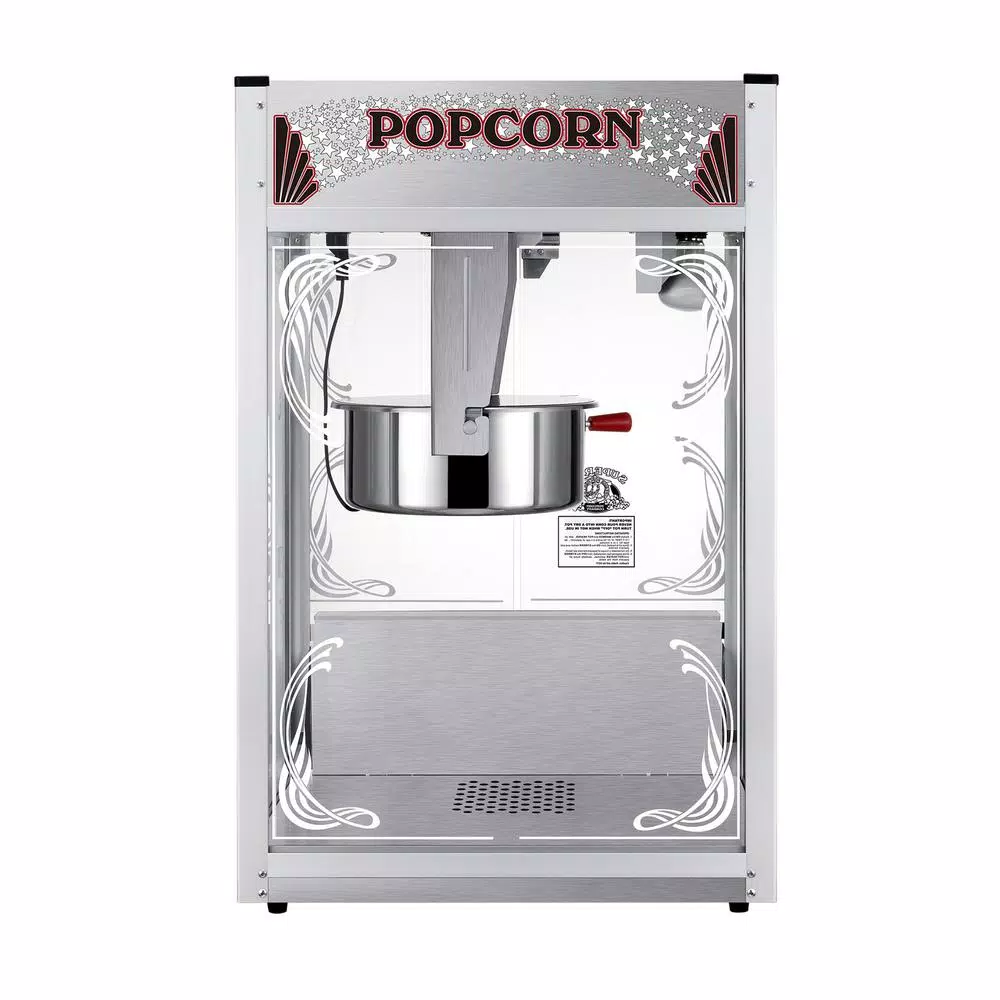 Unbranded Superior Popcorn Company 20 oz. Stainless Steel Tabletop Popcorn Maker Machine - Theater Style Popper Set