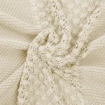 MODERN THREADS Antique White Cotton Cable Knit Throw with Popcorn-Stitch Design thumbnail 2