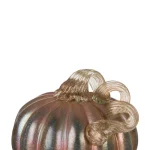 Glitzhome Blue and Gold Glittery Glass Pumpkin Set of 2 - Handmade Indoor Tabletop Decor thumbnail 4