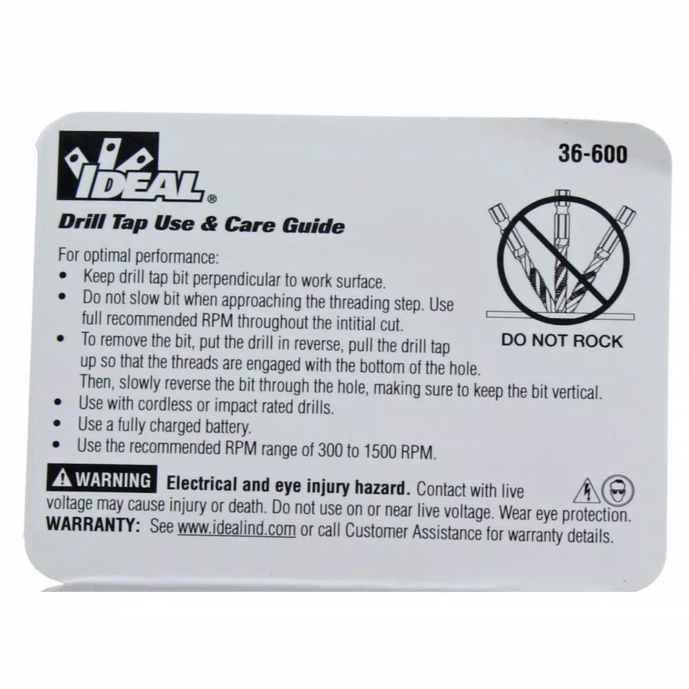 Ideal 6-Piece HSS Combination Drill/Tap Kit with Hex Shank