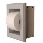 Unbranded Newton Recessed Toilet Paper Holder in Niche Frame, Primed Gray, Solid Pine Wood thumbnail 1