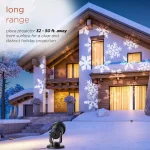 Alpine Corporation Christmas Rotating Snowflake LED Projector, Cool White Lights thumbnail 6