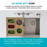 Kraus Workstation Kitchen Sink Accessory Set - Bamboo Serving Board & 5 Stainless Steel Prep Bowls thumbnail 6
