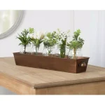 Kate and Laurel Forgeham Bronze Decorative Trough Tray - Antique Copper Metal Rectangle Organizer thumbnail 1
