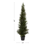 Pure Garden 60 in. Artificial Cedar Topiary with Pot thumbnail 2