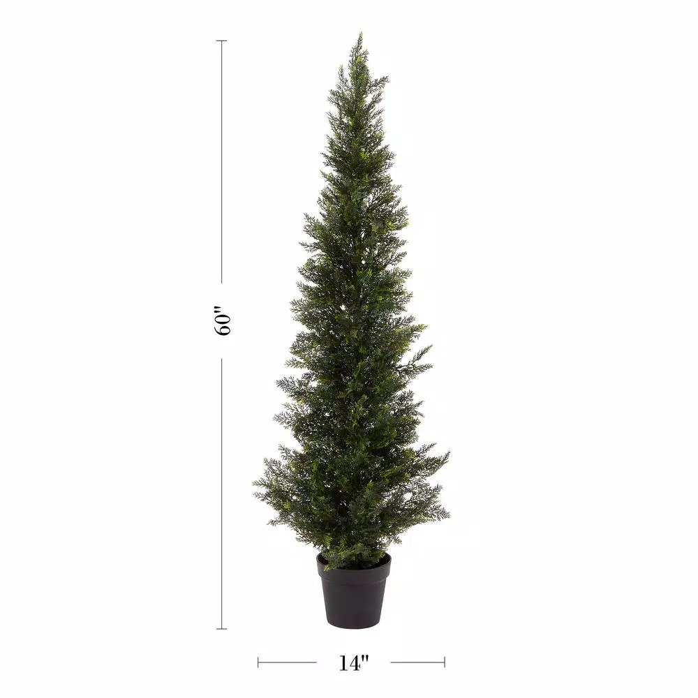 Pure Garden 60 in. Artificial Cedar Topiary with Pot