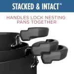 Farberware Neat Nest 6-Quart Aluminum Nonstick Saucepot with Glass Lid, Black thumbnail 4