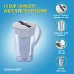 Zero Water ZeroWater 10-Cup Round Water Filter Pitcher with Ready-Pour Technology, Blue thumbnail 6