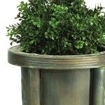 Nearly Natural 5 ft. Double Ball Leucodendron Topiary with Decorative Vase - Indoor/Outdoor Green Silk Foliage thumbnail 3