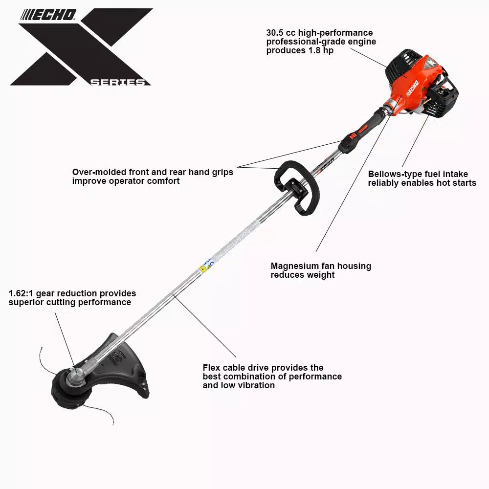 ECHO SRM-3020 X Series 30.5 cc 2-Stroke Gas Straight Shaft String Trimmer