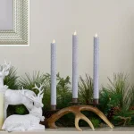 Northlight Set of 2 Silver Glittered Flameless Taper Christmas Candles, 12 in. thumbnail 2