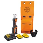 Klein Tools Battery-Operated D3 Groove Cable Crimper Kit with 20V Dewalt Batteries thumbnail 1