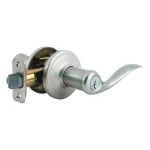 Kwikset Tustin Satin Nickel Exterior Entry Door Lever with SmartKey Security thumbnail 1
