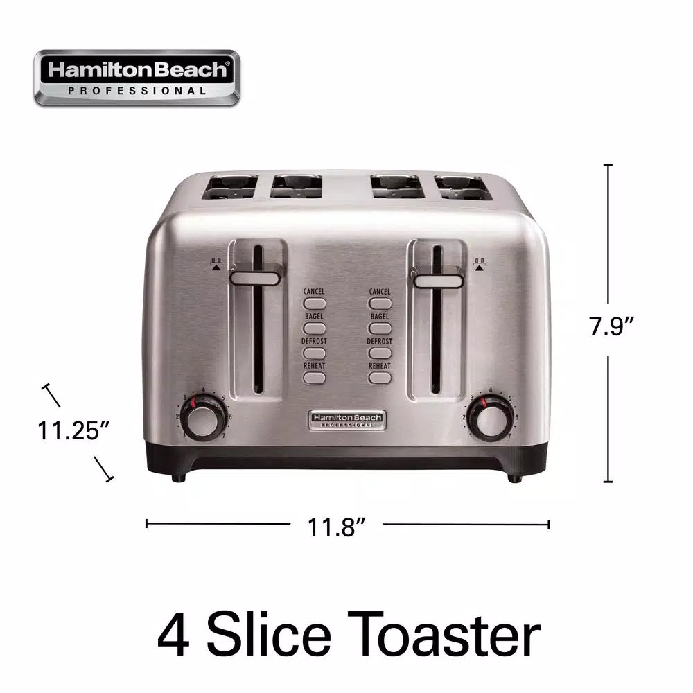 Hamilton Beach Professional 4-Slice Stainless Steel Wide Slot Toaster