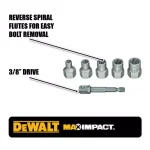 DEWALT MAX IMPACT 5-Piece Bolt Extractor Set with 1/4 in. to 3/8 in. Adapter thumbnail 2