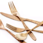 MegaChef La Vague 20-Piece Matte Rose Gold Stainless Steel Flatware Set, Service for 4 thumbnail 2