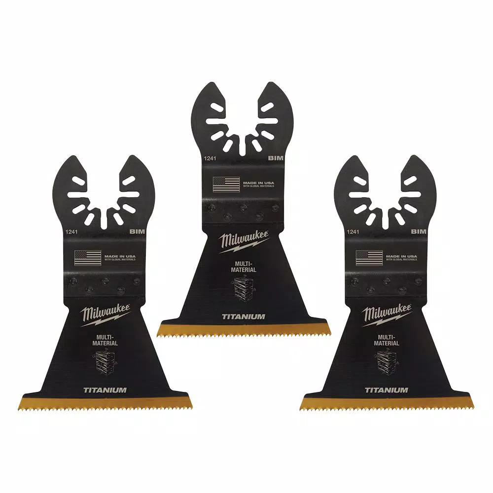 Milwaukee 2-1/2 in. Titanium Bi-Metal Universal Fit Oscillating Multi-Tool Blade (3-Pack)