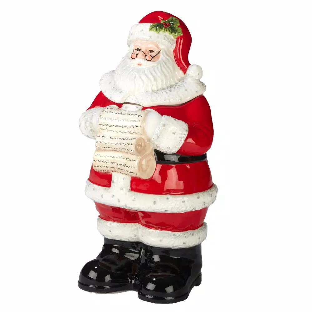Certified International Holiday Wishes by Susan Winget 3-D Santa Cookie Jar, 12.25 in.