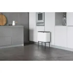 Brabantia Bo 9 Gallon Dual Compartment White Steel Rectangular Touch Bin with Removable Buckets thumbnail 9