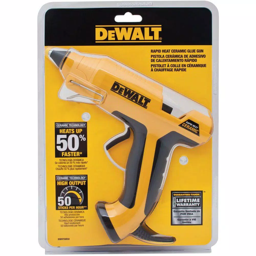 DEWALT DWHTGR50 Ceramic Rapid Heat Full Size Glue Gun, 50W
