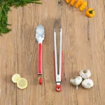 Unbranded Stainless Steel Kitchen Tongs Set with Heat-Resistant Silicone Handles, 2-Piece thumbnail 1