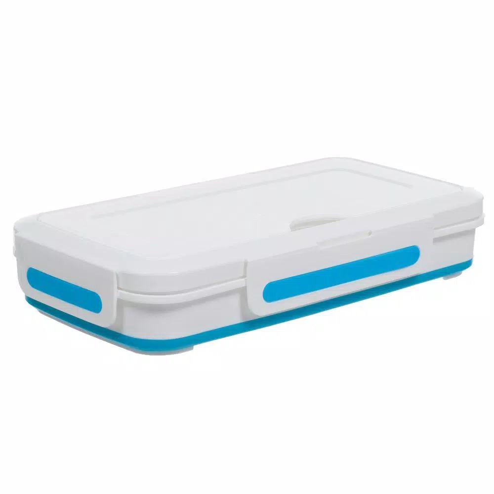 Classic Cuisine Rectangular Expandable Lunch Box with Dividers, Collapsible Food Storage