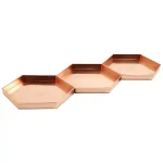 Achla Designs Hexagonal Copper Plated Stainless Steel Decorative Trays, Set of 3 thumbnail 4
