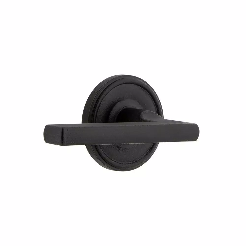 Unbranded Ageless Iron Loch Rosette Dirk Door Lever Passage, Black Iron