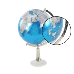 LITTON LANE Modern Reflections 20 in. Blue and Silver Decorative Tabletop Globe with Marble Base thumbnail 3