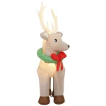 Home Accents Holiday 11 ft. Pre-Lit Giant Airblown Inflatable Fuzzy Reindeer with LED Lights thumbnail 12