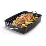 Starfrit Rock Roaster with Rack, 5 Qt. Rectangular Roasting Pan, Black thumbnail 3