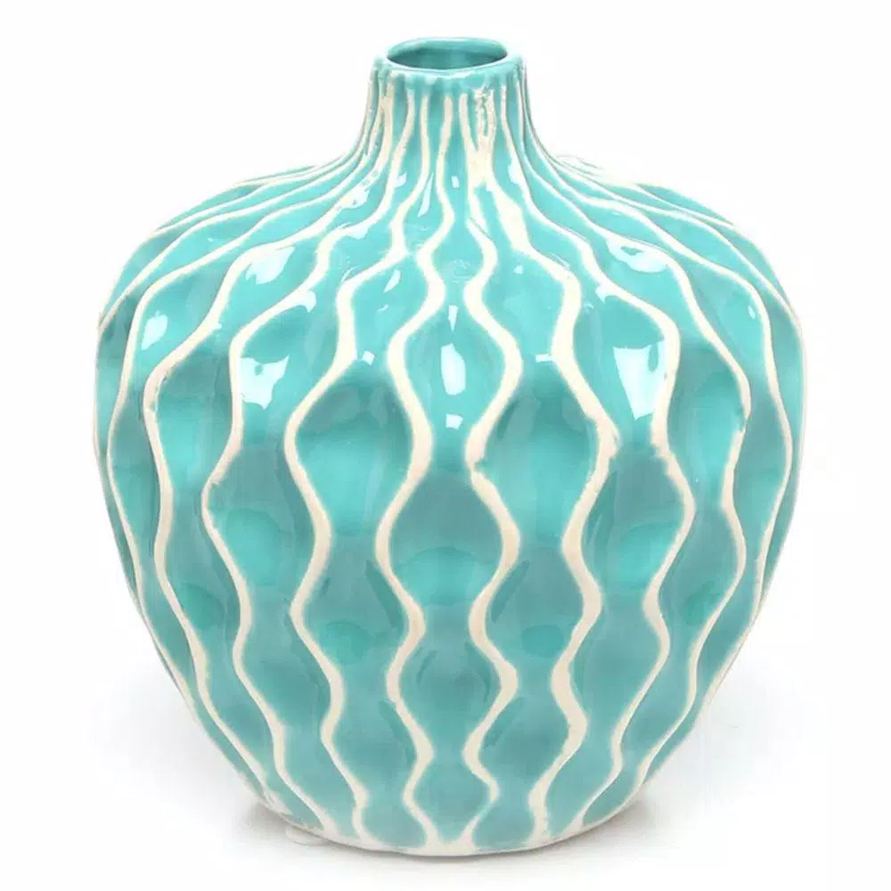 Benjara Agatha Colorful Ceramic Decorative Vases, Set of 3, Modern Table Vases