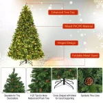 Costway 7.5 ft. Pre-Lit Artificial Christmas Tree with 540 Warm White LED Lights and 71 Pine Cones thumbnail 5