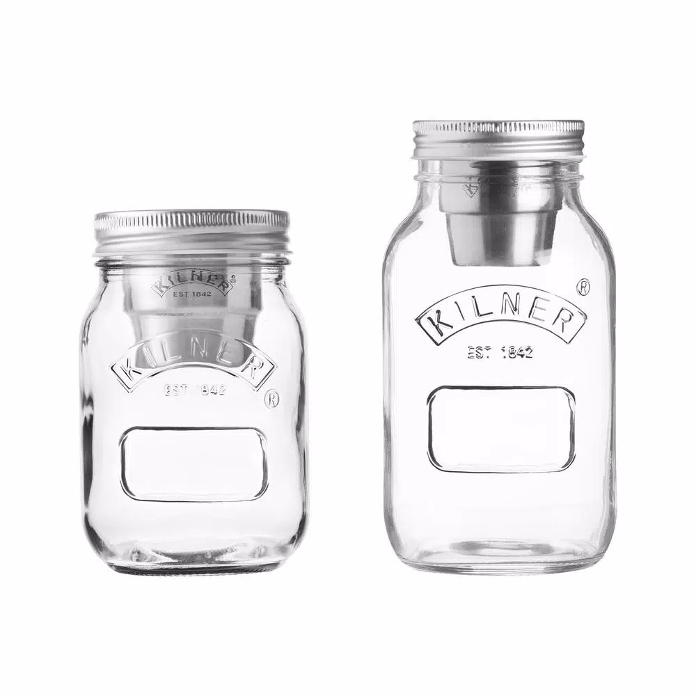 Kilner Glass and Stainless Steel 2-Piece Food & Snack On The Go Set