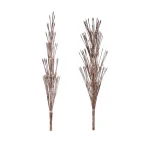 Alpine Corporation 6ft Frosty Flocked Brown Artificial Christmas Tree with Warm White LED Lights thumbnail 8