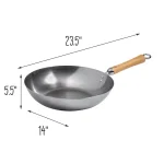 Honey-Can-Do Joyce Chen 12 in. Carbon Steel Stir-Fry Pan with Removable Birchwood Handle thumbnail 5