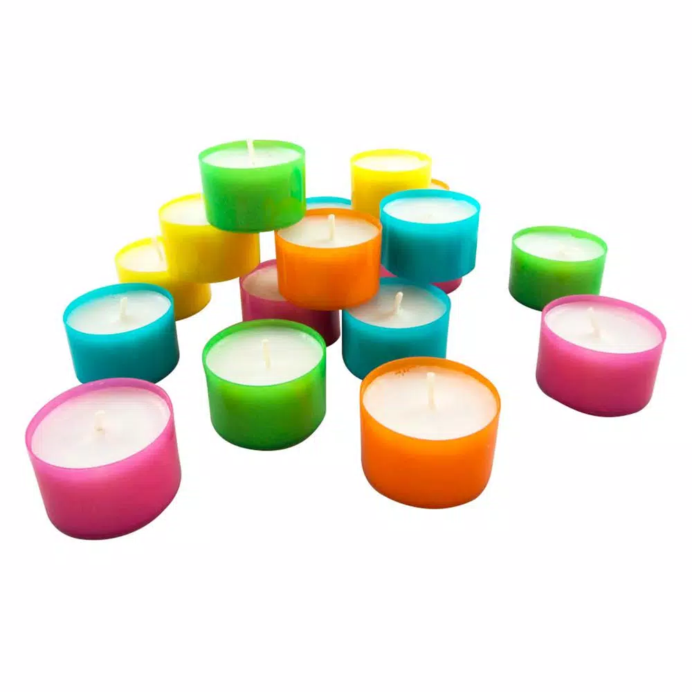 Stonebriar Collection Stonebriar Multicolor Tea Light Candles, Unscented Paraffin, 96-Pack