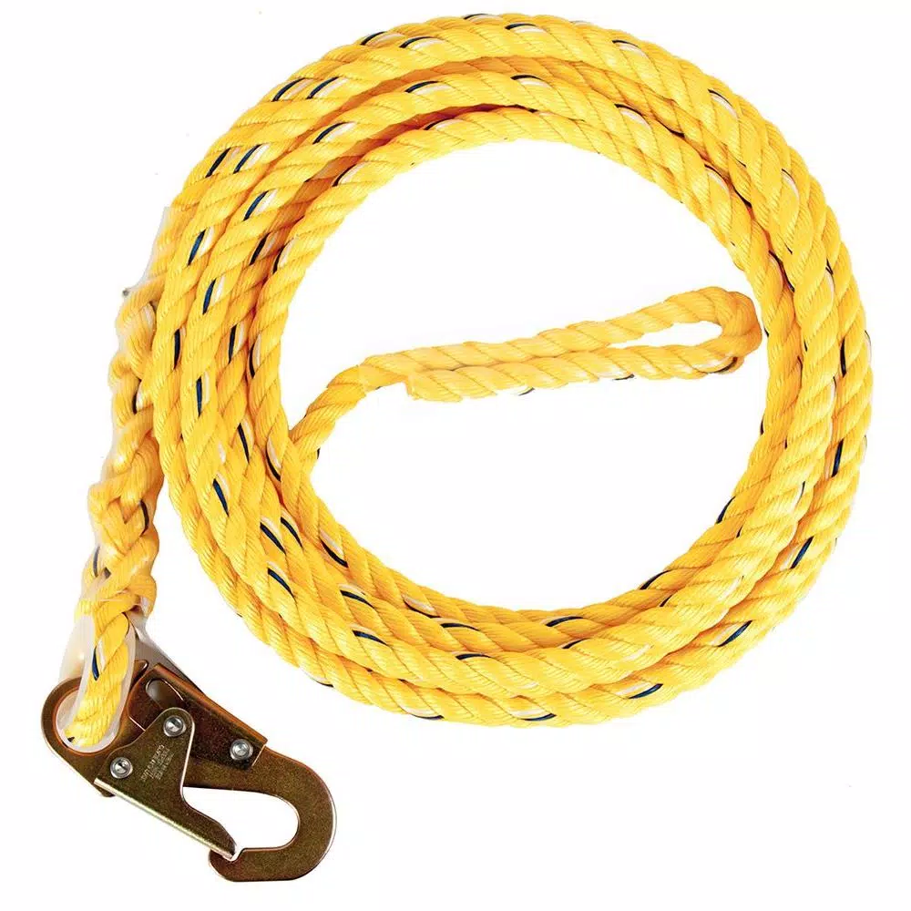 Guardian Fall Protection Guardian 5/8 in. x 75 ft. Poly Steel Rope with Self-Locking Swivel Snap Hook