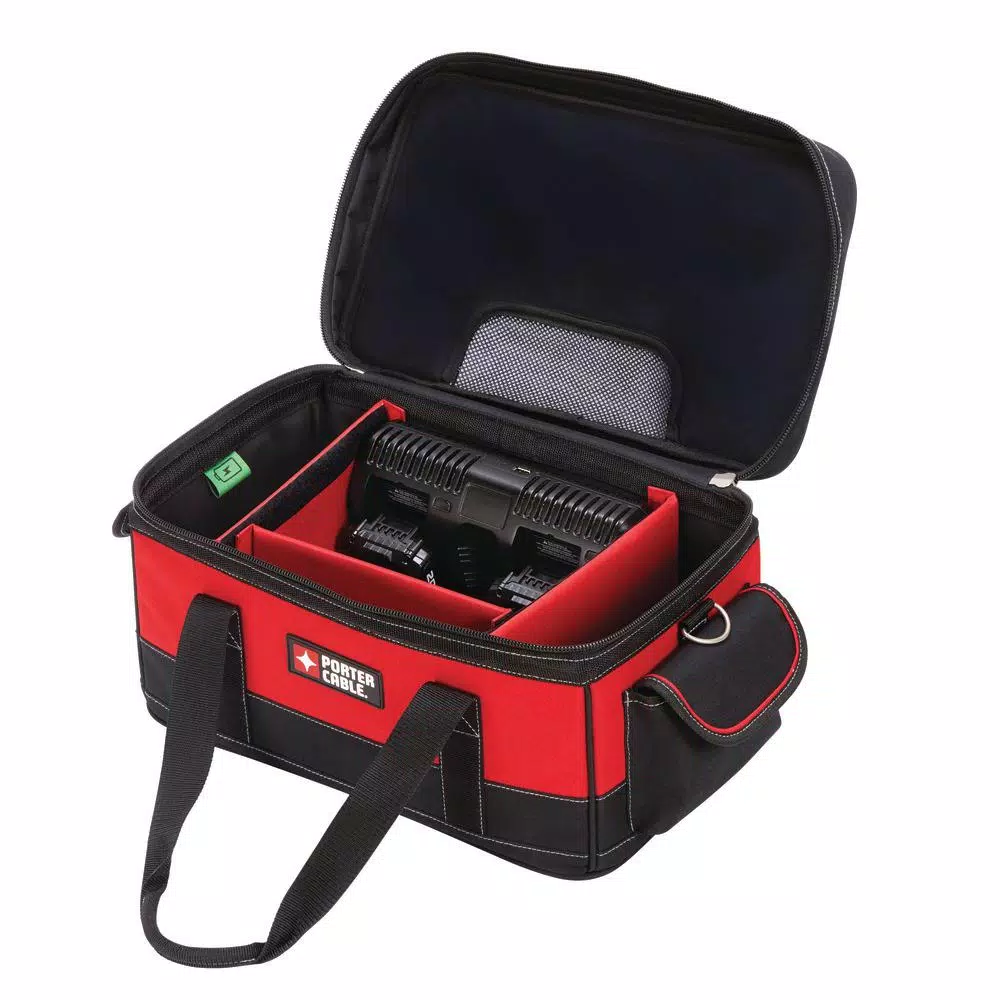 Porter-Cable 20V MAX Dual-Port Charger Storage Bag with 2 1.3Ah Batteries