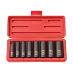 TEKTON 3/8 in. Drive 10-19 mm 6-Point Deep Impact Socket Set, 8-Piece Metric thumbnail 1