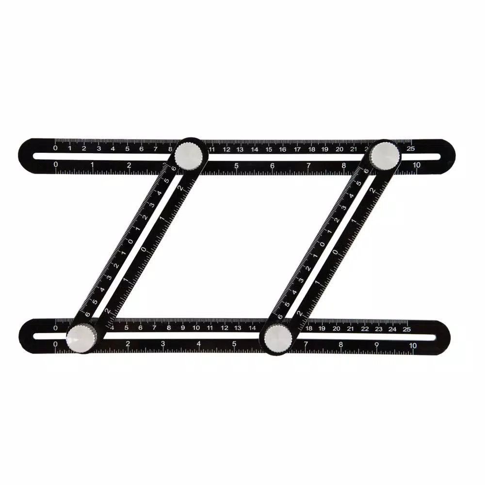 POWERTEC Universal Angle Template Tool, 10 in. Aluminum Multi-Angle Ruler & Precision Stencil