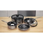 Black Cube 7-Piece Stainless Steel Nonstick Hybrid Cookware Set thumbnail 4