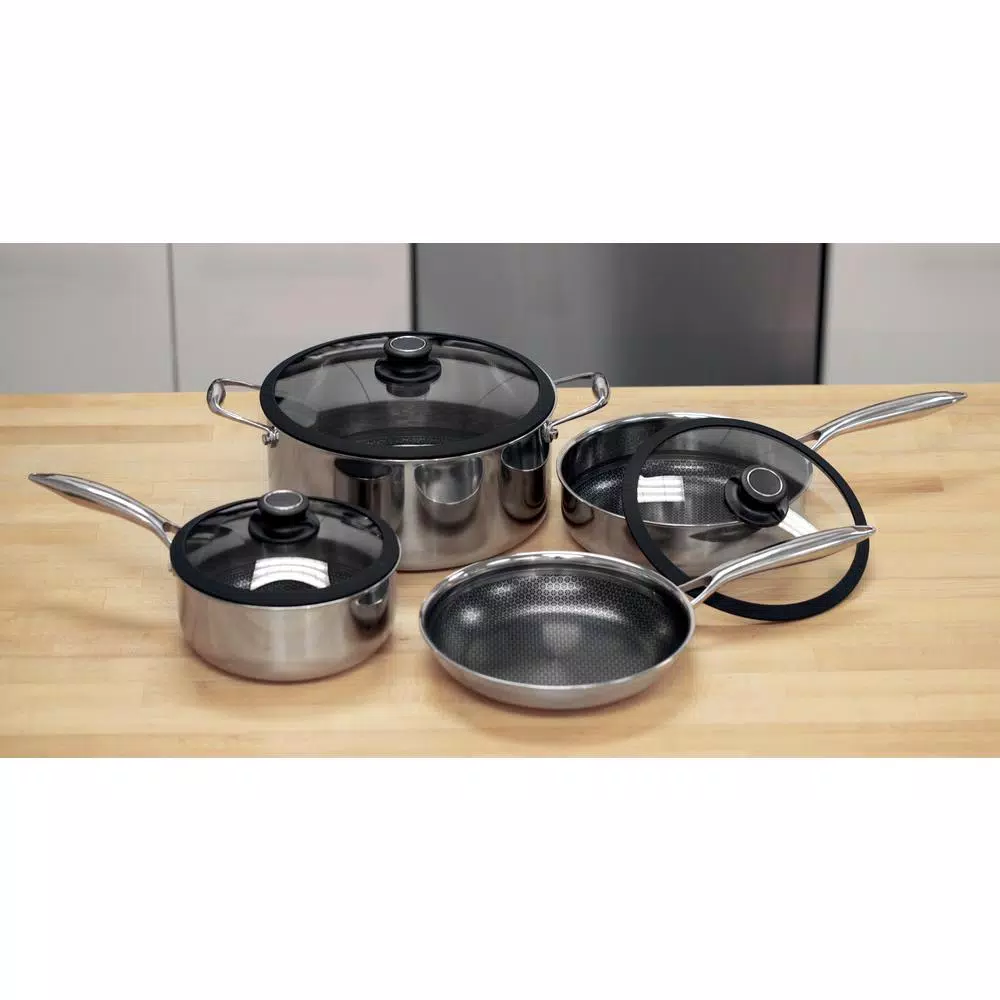 Black Cube 7-Piece Stainless Steel Nonstick Hybrid Cookware Set