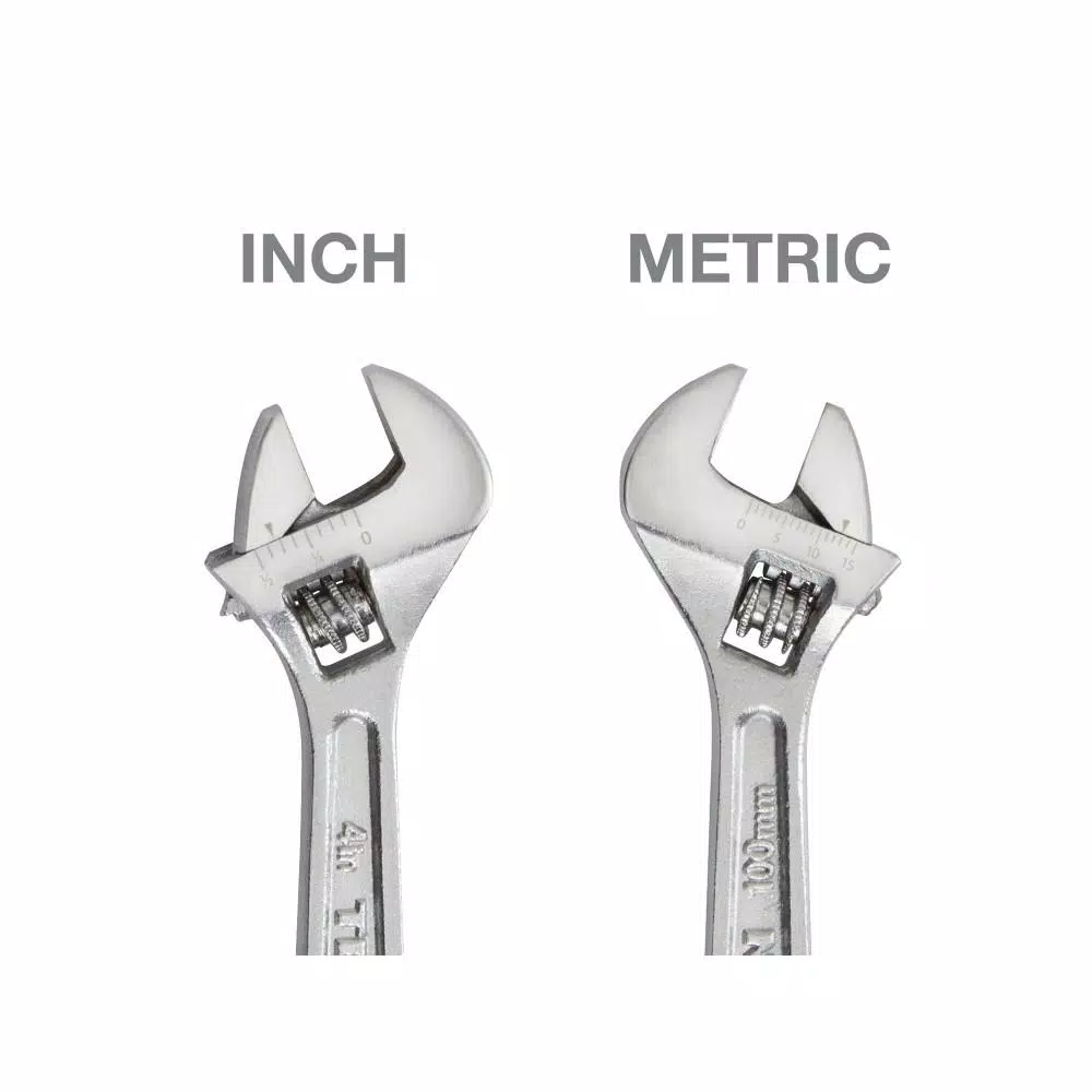 TEKTON 4 in. Adjustable Wrench, Carbon Steel with Satin Chrome Finish