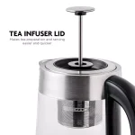 Ovente 1.7L Variable Temperature Glass Electric Kettle with ProntoFill Technology, Silver thumbnail 5