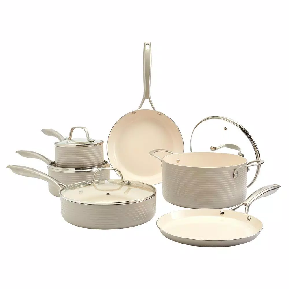 Denmark Tools for Cooks Monaco 10-Piece Fog Aluminum Non-Stick Cookware Set