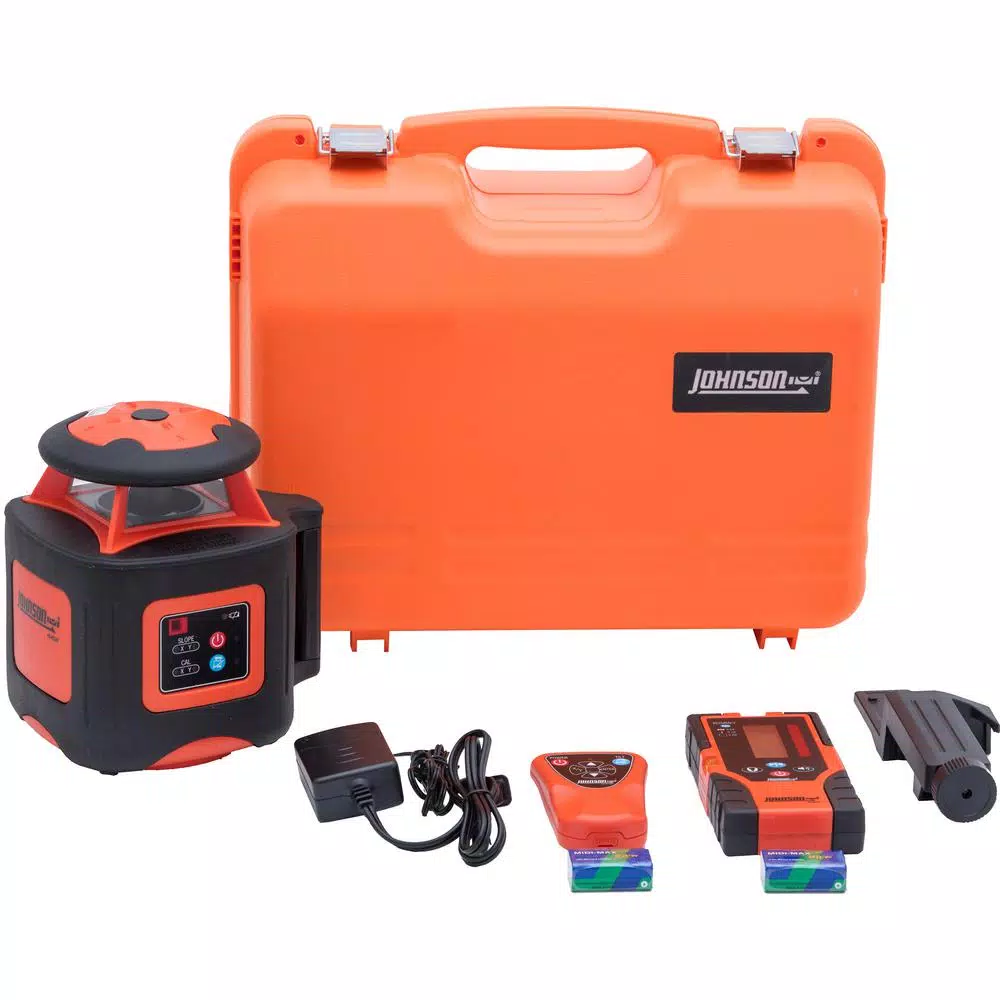 Johnson Electronic Self-Leveling Horizontal Rotary Laser Level Kit with Dual-Slope Mode
