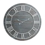 Pinnacle 36 in. Rustic Washed Gray Wood Plank Frameless Wall Clock thumbnail 2
