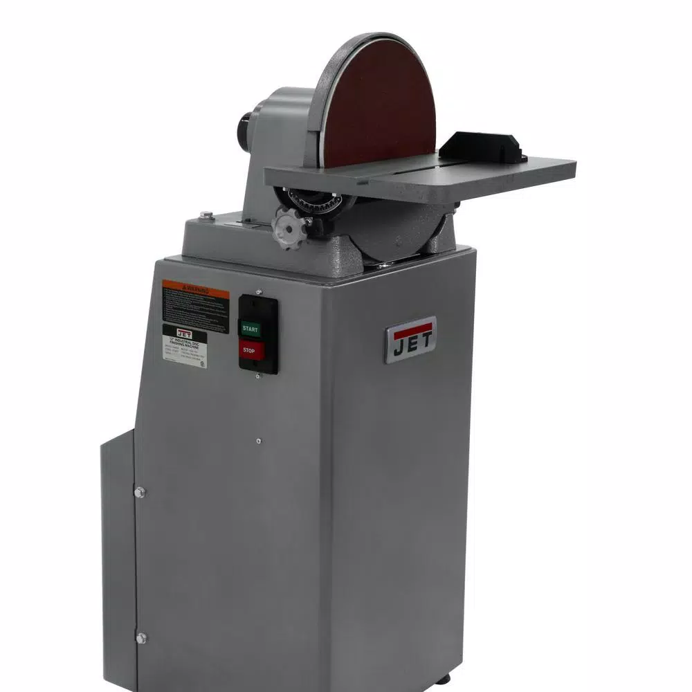 JET J-4400A 12 in. Industrial Disc Sander, 1.5 HP, 115/230V Metalworking and Woodworking