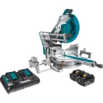 Makita 12 in. Brushless Dual-Bevel Sliding Compound Miter Saw Kit X2 LXT (36V) with 2 5.0 Ah Batteries thumbnail 1